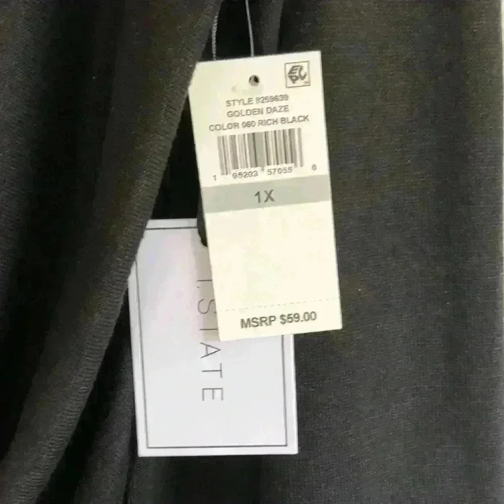 1.State Plus Size Crossover Black Wrap Top Size 1X - Picture 5 of 6